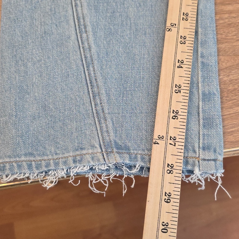 Pistola Forever Jeans Light Flared High Rise Light Wash Size 26 NWOT Raw Hem - Picture 15 of 16